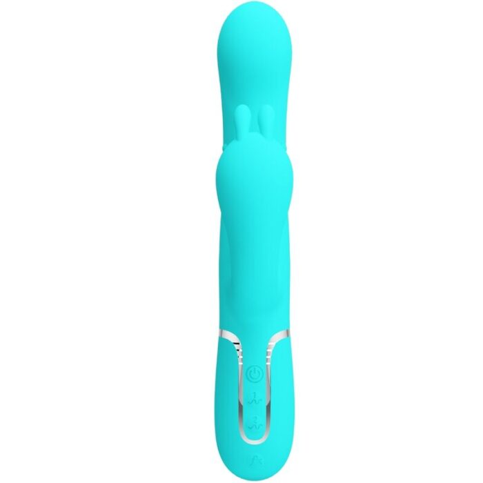 PRETTY LOVE - CAMMY TRIPLE VIBRADOR RABBIT MULTIFUNCIÓN 4 EN 1 AZUL - CandyHot - Foto 2