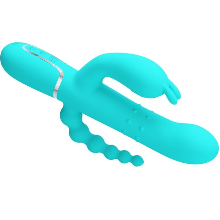 PRETTY LOVE - CAMMY TRIPLE VIBRADOR RABBIT MULTIFUNCIÓN 4 EN 1 AZUL - CandyHot - Foto 4