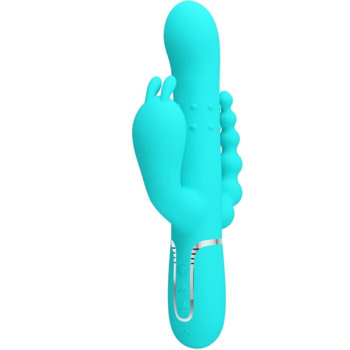 PRETTY LOVE - CAMMY TRIPLE VIBRADOR RABBIT MULTIFUNCIÓN 4 EN 1 AZUL - CandyHot - Foto 1