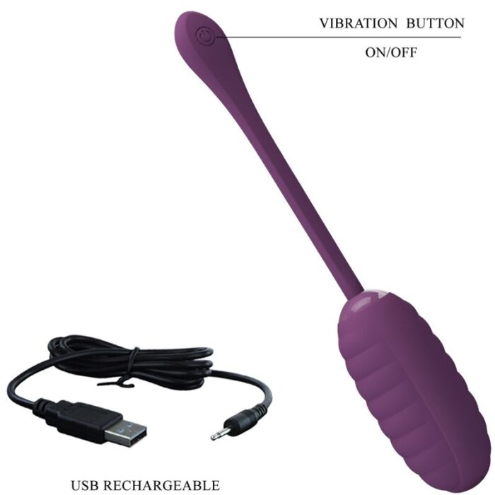 PRETTY LOVE - CASPER HUEVO VIBRADOR RECARGABLE MORADO - CandyHot - Foto 5