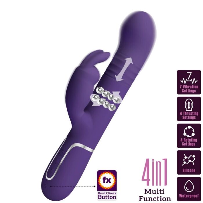 PRETTY LOVE - COALE VIBRADOR RABBIT 4 EN 1 MORADO - CandyHot - Foto 1