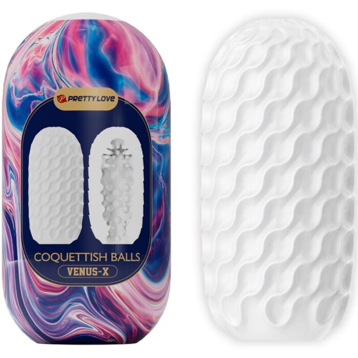 PRETTY LOVE - COQUETTISH BALLS MASTURBADOR MASCULINO SILICONA BLANCO - CandyHot - Foto 1
