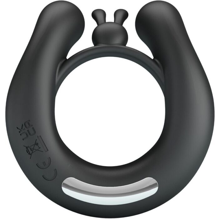 PRETTY LOVE - DAHLIA ANILLO VIBRADOR + ESTIMULADOR DE CLÍTOIS 12 VIBRACIONES NEGRO - CandyHot - Foto 2
