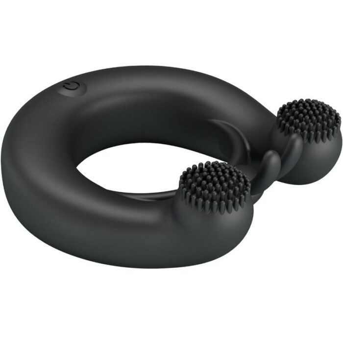 PRETTY LOVE - DAHLIA ANILLO VIBRADOR + ESTIMULADOR DE CLÍTOIS 12 VIBRACIONES NEGRO - CandyHot - Foto 3