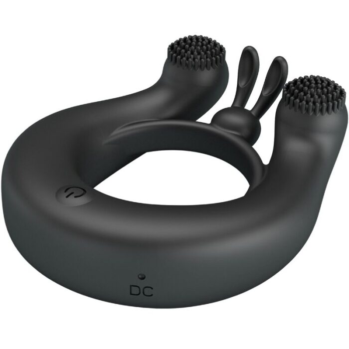 PRETTY LOVE - DAHLIA ANILLO VIBRADOR + ESTIMULADOR DE CLÍTOIS 12 VIBRACIONES NEGRO - CandyHot - Foto 4
