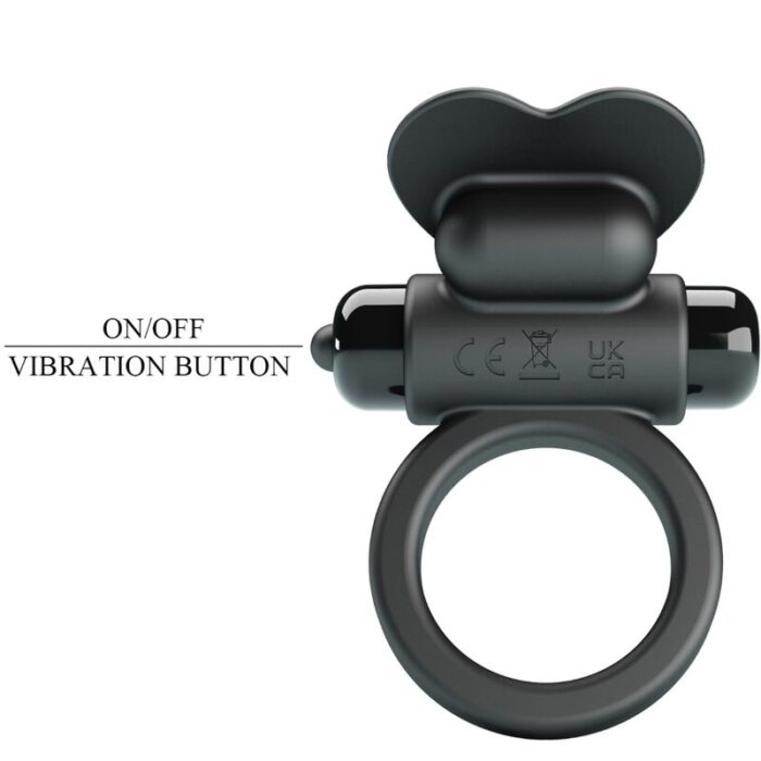 PRETTY LOVE - DEBONAIRE ANILLO VIBRADOR CONEJO 10 VIBRACIONES NEGRO - CandyHot - Foto 5