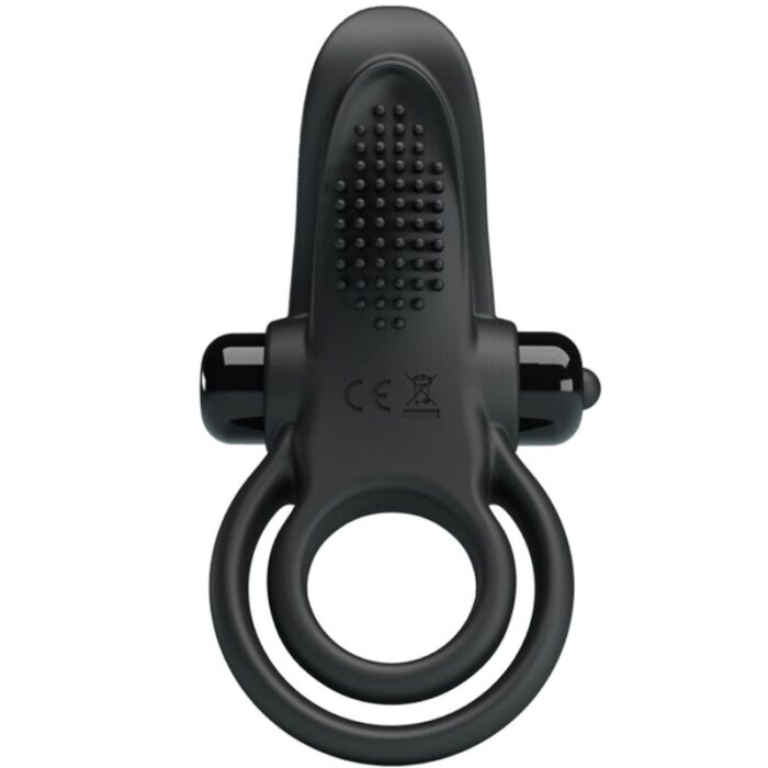 PRETTY LOVE - DOBLE ANILLO VIBRADOR + ESTIMULADOR CLÍTORIS 10 VIBRACIONES NEGRO - CandyHot - Foto 3
