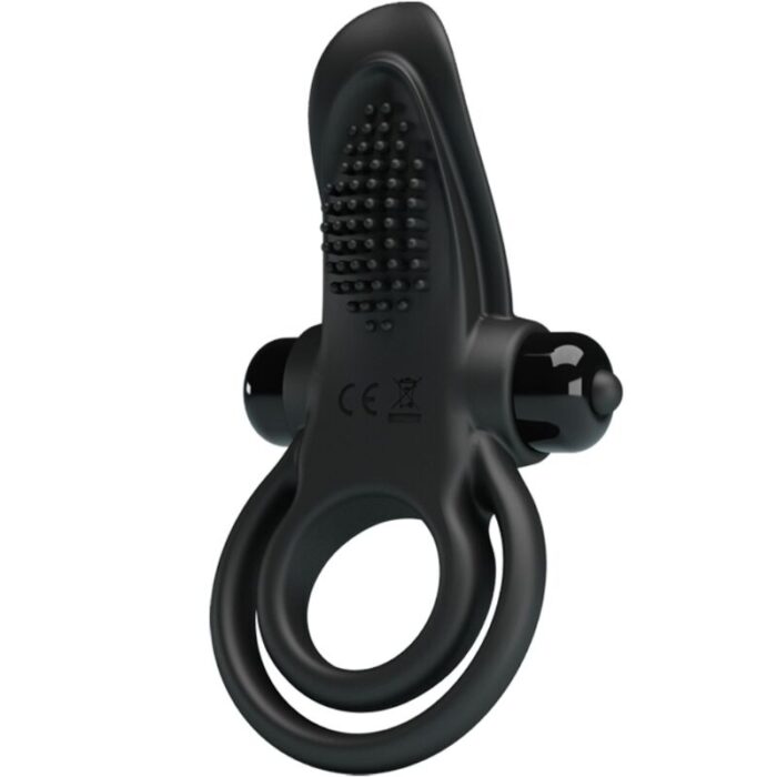 PRETTY LOVE - DOBLE ANILLO VIBRADOR + ESTIMULADOR CLÍTORIS 10 VIBRACIONES NEGRO - CandyHot - Foto 1