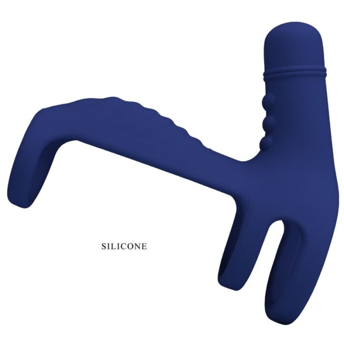 PRETTY LOVE - ELISH ANILLO VIBRADOR CON EXTENSIÓN AZUL - CandyHot - Foto 5