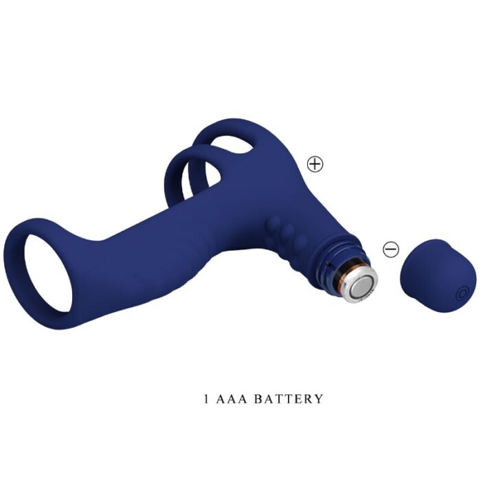 PRETTY LOVE - ELISH ANILLO VIBRADOR CON EXTENSIÓN AZUL - CandyHot - Foto 6