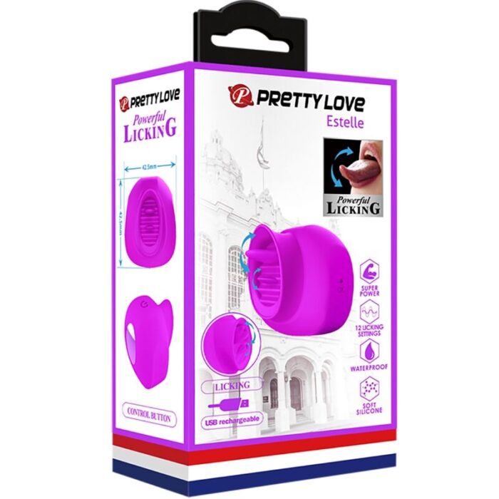 PRETTY LOVE - ESTELLE LENGUA ESTIMULADORA CLÍTORIS 12 VIBRACIONES MORADO - CandyHot - Foto 6