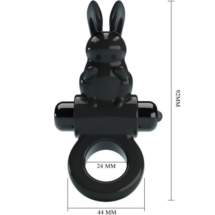 PRETTY LOVE - EXCITING RING ANILLO VIBRADOR RABBIT 10 VIBRACIONES NEGRO - CandyHot - Foto 3