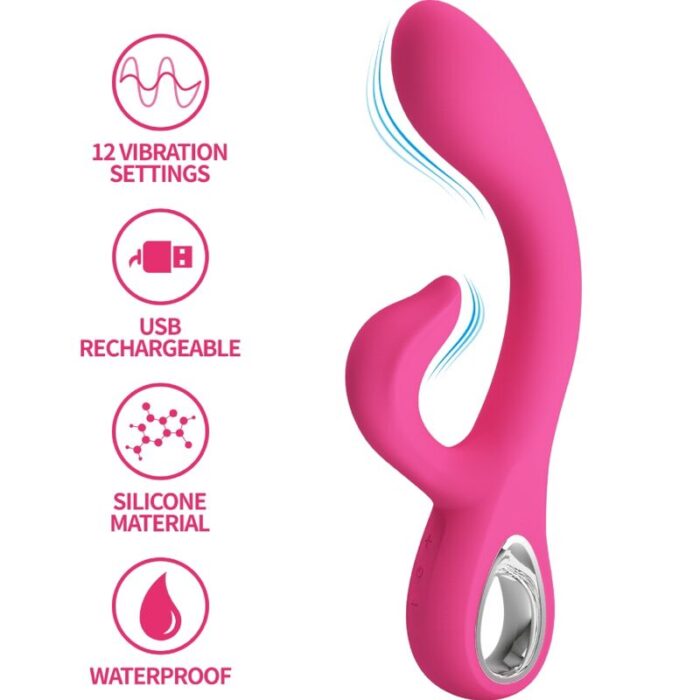 PRETTY LOVE - FRITZ VIBRADOR RABBIT 12 VIBRACIONES ROSA - CandyHot - Foto 1
