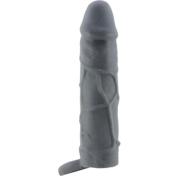 PRETTY LOVE - FUNDA DE PENE DE PIEL REALÍSTICA GRIS OSCURO - CandyHot - Foto 2