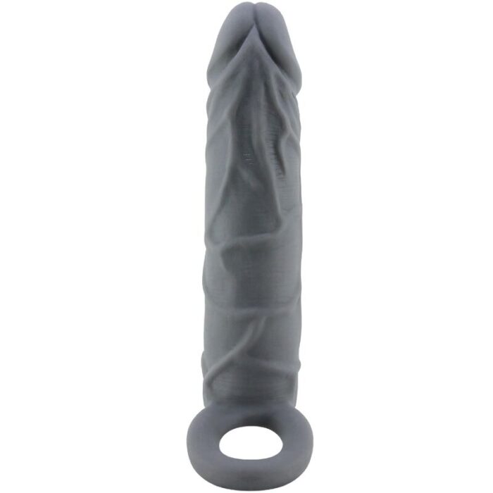 PRETTY LOVE - FUNDA DE PENE DE PIEL REALÍSTICA GRIS OSCURO - CandyHot - Foto 1