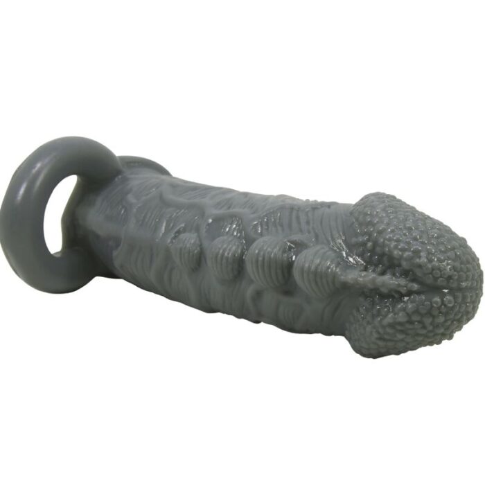 PRETTY LOVE - FUNDA REALÍSTICA ALARGADORA Y RETARDANTE PARA PENE GRIS - CandyHot - Foto 6