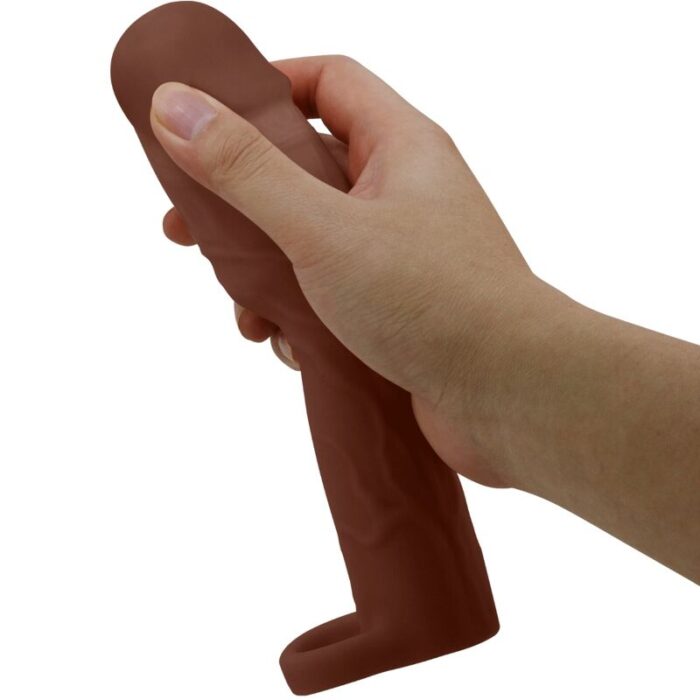 PRETTY LOVE - GERD FUNDA PARA PENE CON EXTENSIÓN DE 7.6 CM MULATO - CandyHot - Foto 5