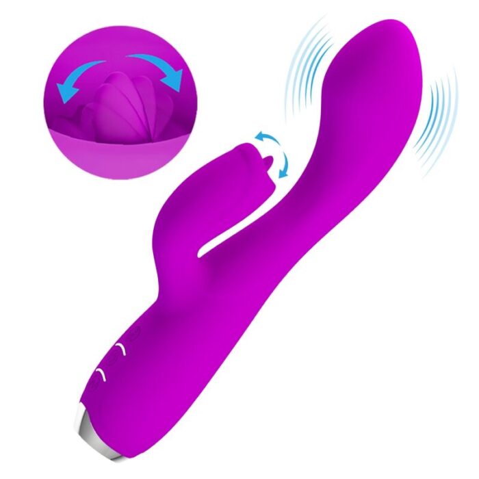 PRETTY LOVE - GLORIA VIBRADOR CONEJO RECARGABLE-IMPERMEABLE MORADO - CandyHot - Foto 6