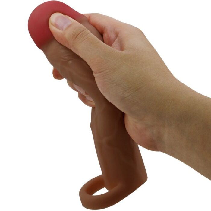 PRETTY LOVE - HANI FUNDA PARA PENE CON EXTENSIÓN DE 5 CM MULATO - CandyHot - Foto 4