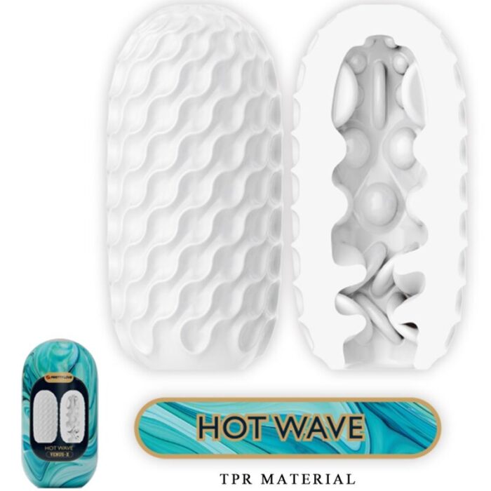 PRETTY LOVE - HOT WAVE MASTURBADOR MASCULINO SILICONA BLANCO - CandyHot - Foto 2