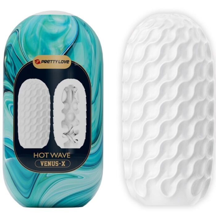 PRETTY LOVE - HOT WAVE MASTURBADOR MASCULINO SILICONA BLANCO - CandyHot - Foto 1