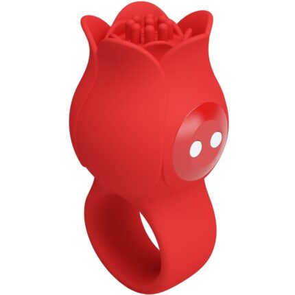 PRETTY LOVE - JAE VIBRADOR DE DEDO FORMA DE ROSA 10 VIBRACIONES ROJO - CandyHot - Foto 2