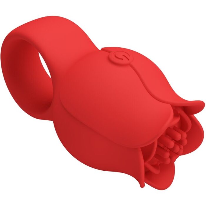 PRETTY LOVE - JAE VIBRADOR DE DEDO FORMA DE ROSA 10 VIBRACIONES ROJO - CandyHot - Foto 4