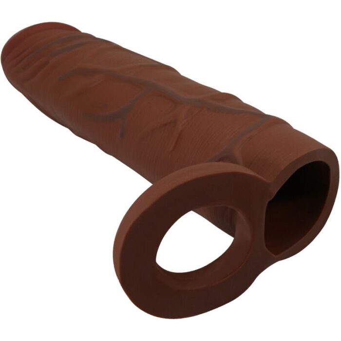 PRETTY LOVE - KAILE FUNDA PARA PENE CON EXTENSIÓN DE 2.5 CM MULATO - CandyHot - Foto 3