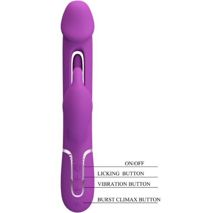 PRETTY LOVE - KAMPAS VIBRADOR RABBIT MULTIFUNCIÓN 3 EN 1 MORADO - CandyHot - Foto 6