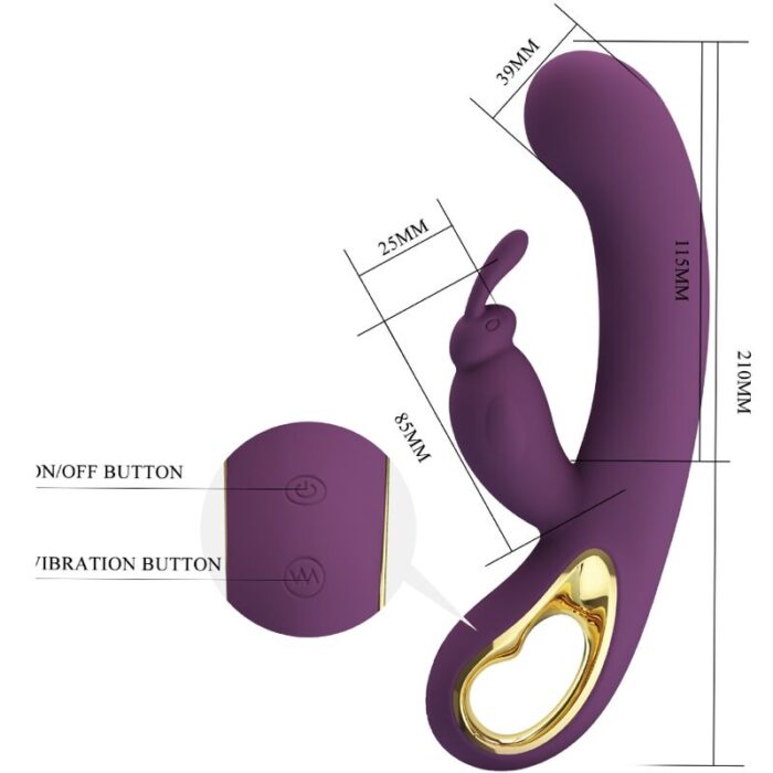 PRETTY LOVE - LIAM VIBRADOR RABBIT & ESTIMULADOR PUNTO G MORADO - CandyHot - Foto 3