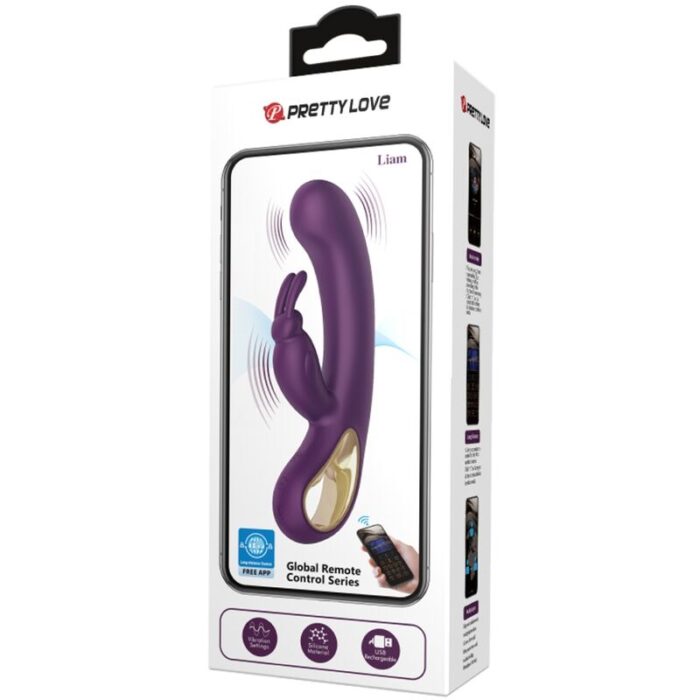 PRETTY LOVE - LIAM VIBRADOR RABBIT & ESTIMULADOR PUNTO G MORADO - CandyHot - Foto 4