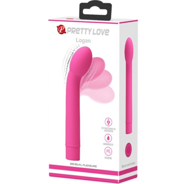 PRETTY LOVE - LOGAN VIBRADOR PUNTO G 10 VIBRACIONES ROSA - CandyHot - Foto 6
