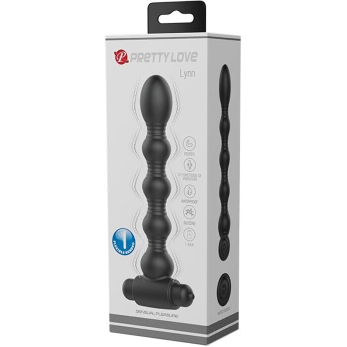 PRETTY LOVE - LYNN PLUG ANAL SILICONA 10 VIBRACIONES NEGRO - CandyHot - Foto 6