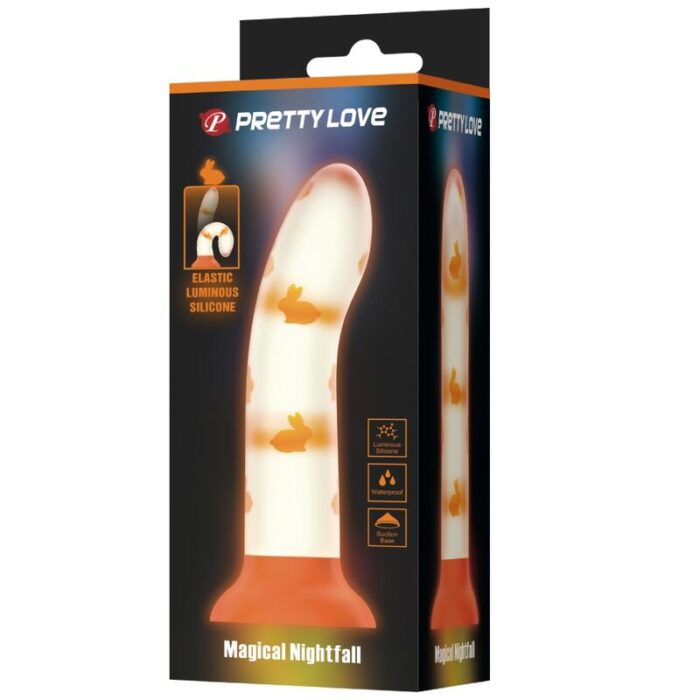 PRETTY LOVE - MAGICAL NIGHTFALL DILDO SIN VIBRACIÓN LUMINOSO NARANJA - CandyHot - Foto 4
