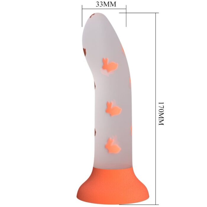 PRETTY LOVE - MAGICAL NIGHTFALL DILDO SIN VIBRACIÓN LUMINOSO NARANJA - CandyHot - Foto 1