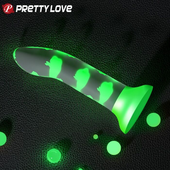 PRETTY LOVE - MAGICAL NIGHTFALL DILDO SIN VIBRACIÓN LUMINOSO VERDE - CandyHot - Foto 3