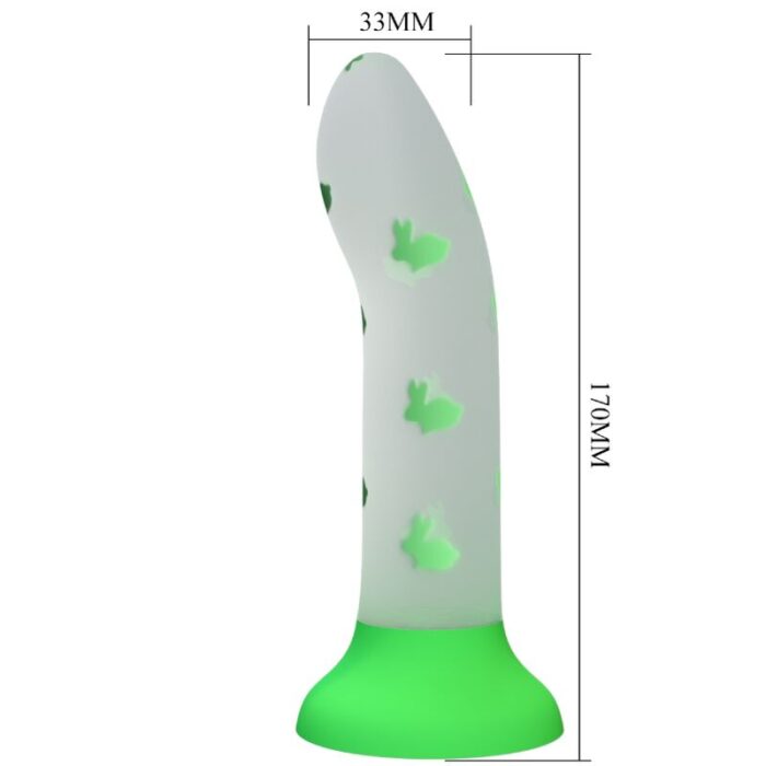 PRETTY LOVE - MAGICAL NIGHTFALL DILDO SIN VIBRACIÓN LUMINOSO VERDE - CandyHot - Foto 1