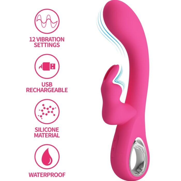 PRETTY LOVE - NOVAK VIBRADOR RABBIT 12 VIBRACIONES ROSA - CandyHot - Foto 1