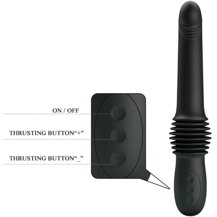 PRETTY LOVE - PAZUZU VIBRADOR 3 MODOS DE EMPUJE NEGRO - CandyHot - Foto 5