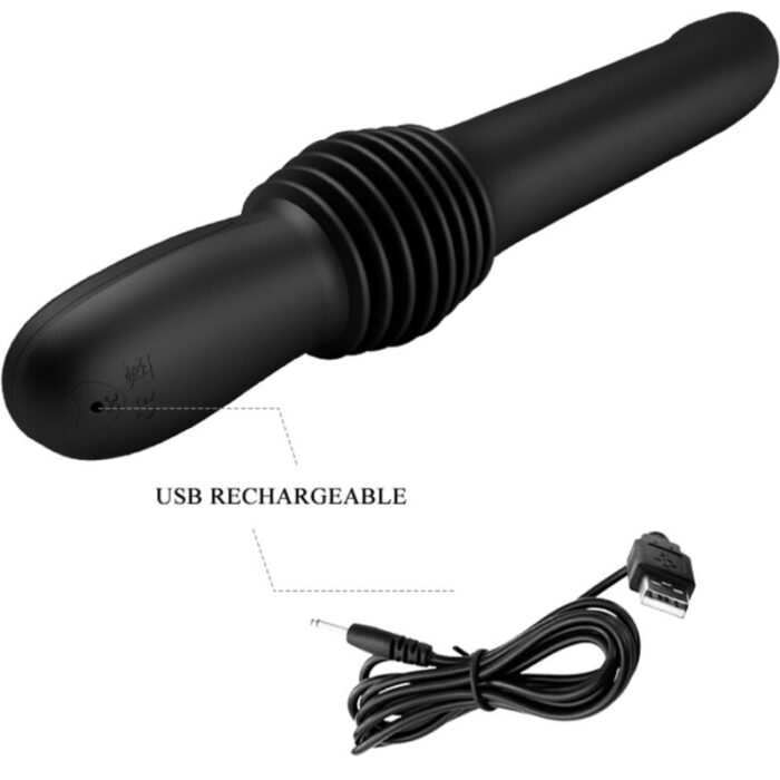 PRETTY LOVE - PAZUZU VIBRADOR 3 MODOS DE EMPUJE NEGRO - CandyHot - Foto 6