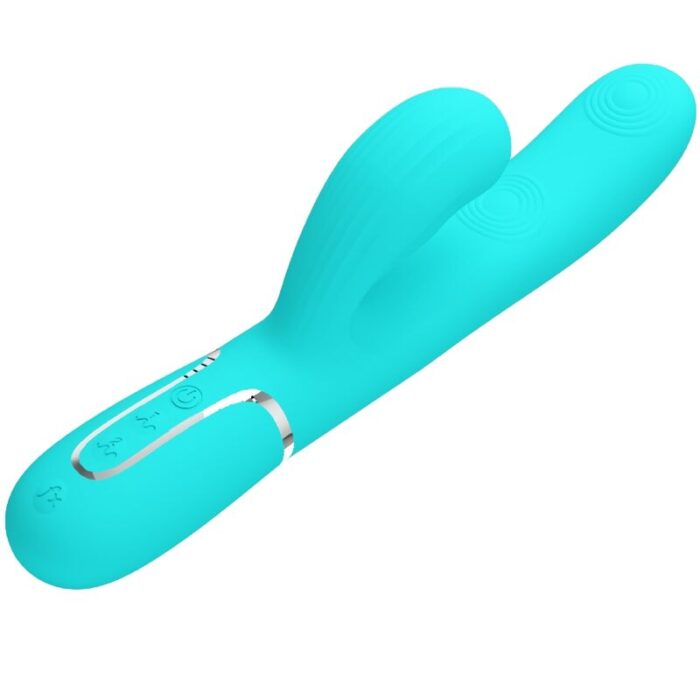 PRETTY LOVE - PERLITA VIBRADOR PUNTO G 3 EN 1 MULTIFUNCIÓN VERDE AGUA - CandyHot - Foto 3