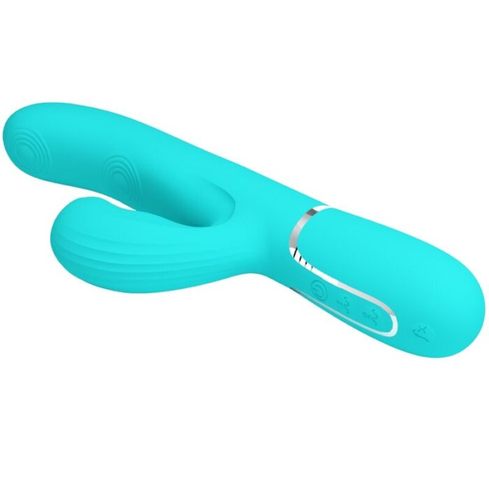 PRETTY LOVE - PERLITA VIBRADOR PUNTO G 3 EN 1 MULTIFUNCIÓN VERDE AGUA - CandyHot - Foto 5