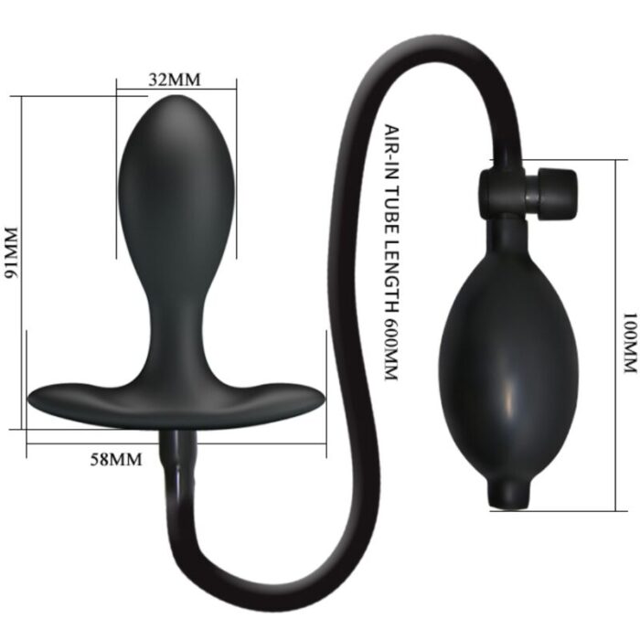 PRETTY LOVE - PLUG ANAL INFLABLE NEGRO - CandyHot - Foto 6