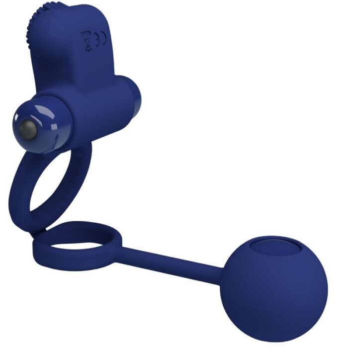 PRETTY LOVE - REMINGTON DOBLE ANILLO VIBRADOR CON PLUG AZUL - CandyHot - Foto 3