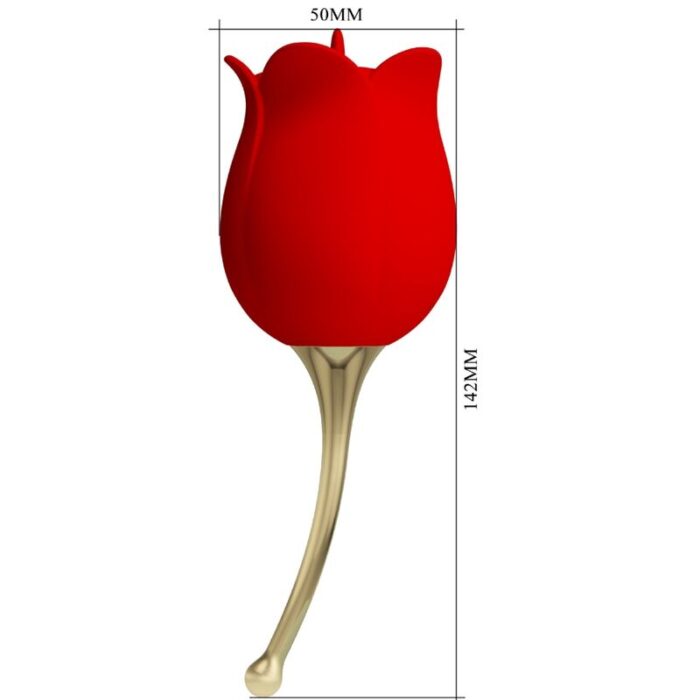 PRETTY LOVE - ROSE LOVER ROSA ESTIMULADORA DE CLÍTORIS 12 VIBRACIONES ROJO - CandyHot - Foto 4