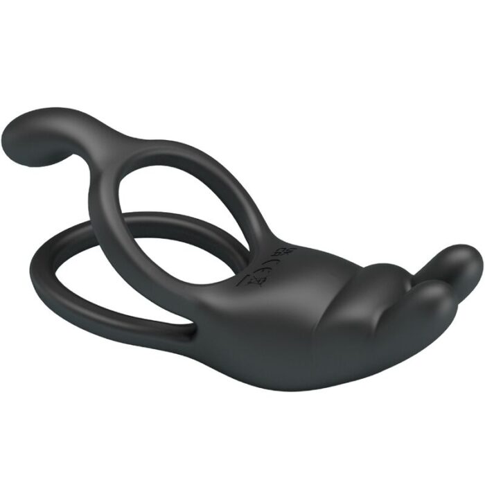 PRETTY LOVE - SETH DOBLE ANILLO VIBRADOR RABBIT 7 VIBRACIONES NEGRO - CandyHot - Foto 5