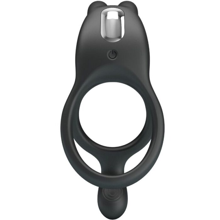 PRETTY LOVE - SETH DOBLE ANILLO VIBRADOR RABBIT 7 VIBRACIONES NEGRO - CandyHot - Foto 1