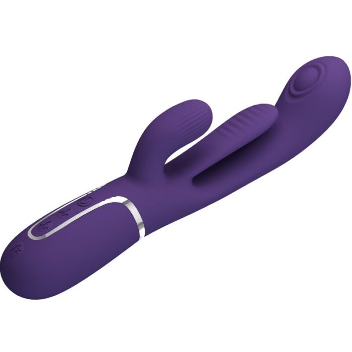 PRETTY LOVE - SHANIA TRIPLE VIBRADOR RABBIT MULTIFUNCIÓN MORADO - CandyHot - Foto 4