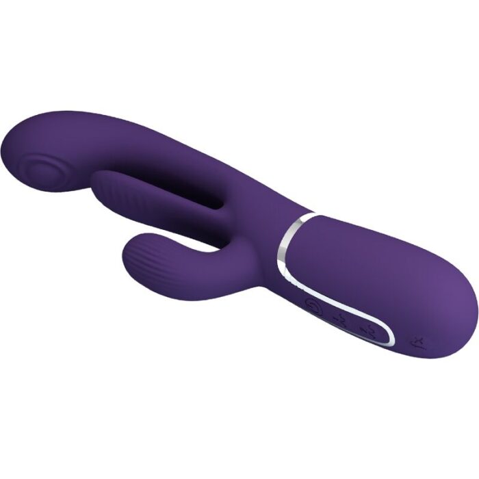 PRETTY LOVE - SHANIA TRIPLE VIBRADOR RABBIT MULTIFUNCIÓN MORADO - CandyHot - Foto 5