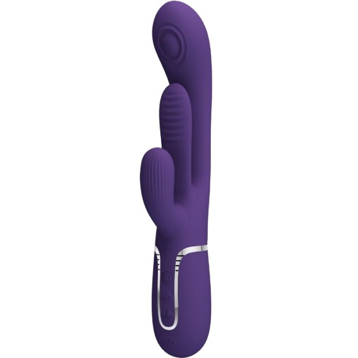 PRETTY LOVE - SHANIA TRIPLE VIBRADOR RABBIT MULTIFUNCIÓN MORADO - CandyHot - Foto 1
